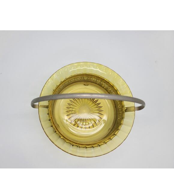 Vtg c1900s Heisey Glass Amber Bride Basket Royal Rochester Silver Repousse Stand - Picture 3 of 10